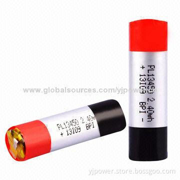 3.7V 13450 2.4Wh Cylindrical Li-polymer Batteries, Used for Electronic Cigarettes